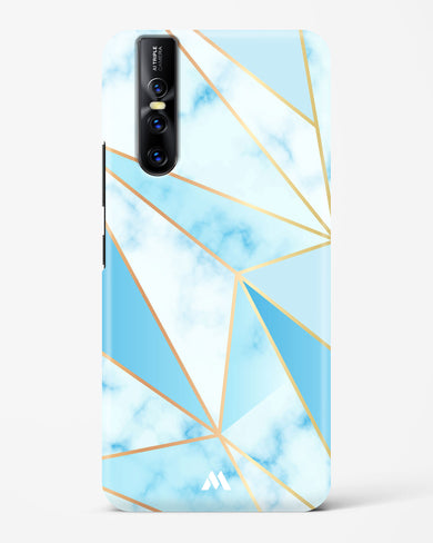 Marble Triangles Gold and Blue Hard Case Phone Cover (Vivo)