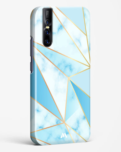Marble Triangles Gold and Blue Hard Case Phone Cover (Vivo)
