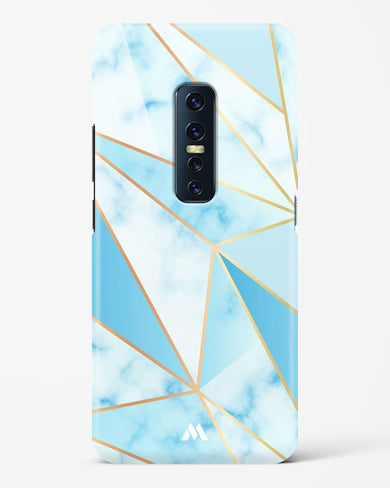 Marble Triangles Gold and Blue Hard Case Phone Cover (Vivo)