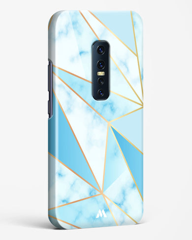 Marble Triangles Gold and Blue Hard Case Phone Cover (Vivo)