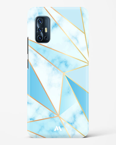 Marble Triangles Gold and Blue Hard Case Phone Cover (Vivo)