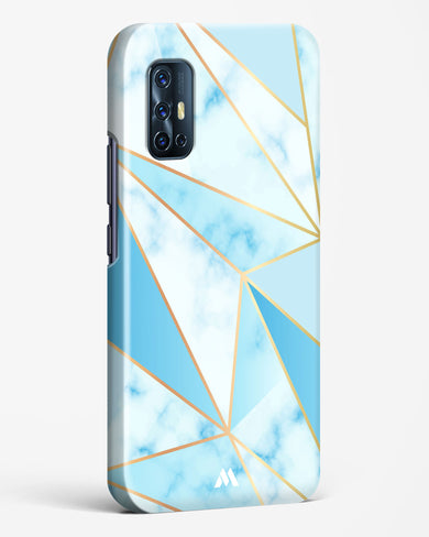 Marble Triangles Gold and Blue Hard Case Phone Cover (Vivo)