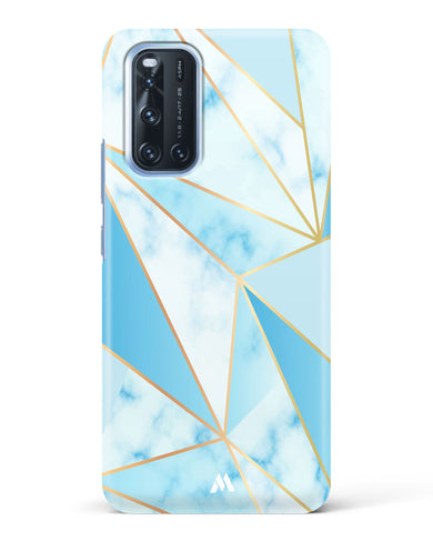 Marble Triangles Gold and Blue Hard Case Phone Cover (Vivo)