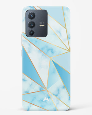 Marble Triangles Gold and Blue Hard Case Phone Cover (Vivo)