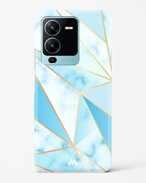 Marble Triangles Gold and Blue Hard Case Phone Cover-(Vivo)