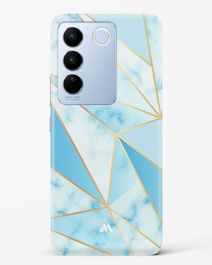 Marble Triangles Gold and Blue Hard Case Phone Cover-(Vivo)