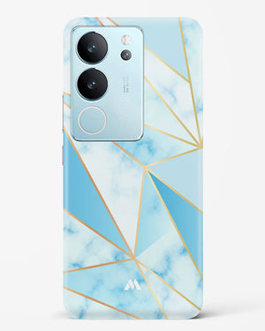 Marble Triangles Gold and Blue Hard Case Phone Cover (Vivo)