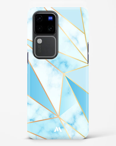Marble Triangles Gold and Blue Hard Case Phone Cover (Vivo)