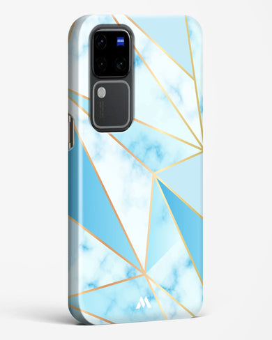 Marble Triangles Gold and Blue Hard Case Phone Cover (Vivo)