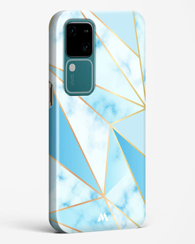 Marble Triangles Gold and Blue Hard Case Phone Cover (Vivo)