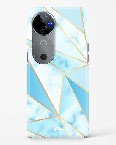 Marble Triangles Gold and Blue Hard Case Phone Cover (Vivo)