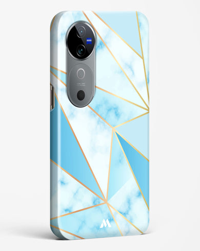 Marble Triangles Gold and Blue Hard Case Phone Cover (Vivo)