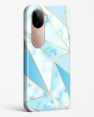 Marble Triangles Gold and Blue Hard Case Phone Cover (Vivo)