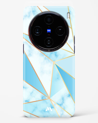 Marble Triangles Gold and Blue Hard Case Phone Cover (Vivo)
