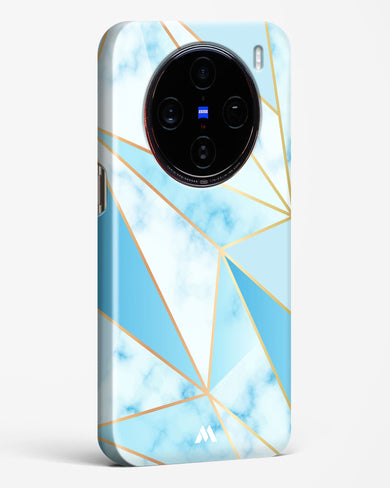 Marble Triangles Gold and Blue Hard Case Phone Cover (Vivo)