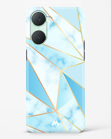 Marble Triangles Gold and Blue Hard Case Phone Cover (Vivo)