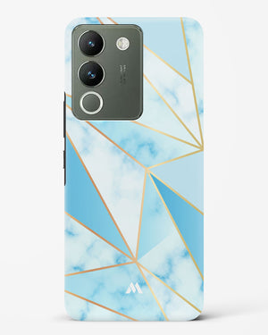 Marble Triangles Gold and Blue Hard Case Phone Cover-(Vivo)