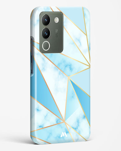 Marble Triangles Gold and Blue Hard Case Phone Cover (Vivo)