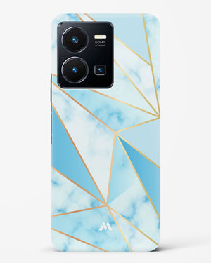 Marble Triangles Gold and Blue Hard Case Phone Cover-(Vivo)