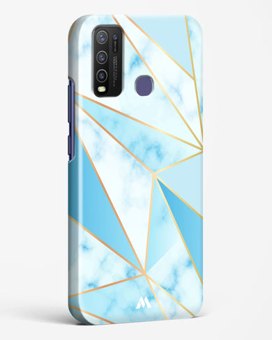 Marble Triangles Gold and Blue Hard Case Phone Cover (Vivo)