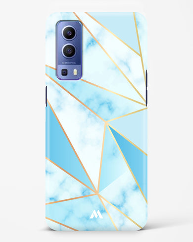 Marble Triangles Gold and Blue Hard Case Phone Cover (Vivo)