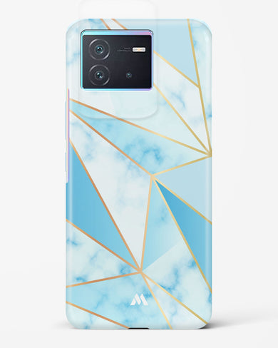 Marble Triangles Gold and Blue Hard Case Phone Cover-(Vivo)