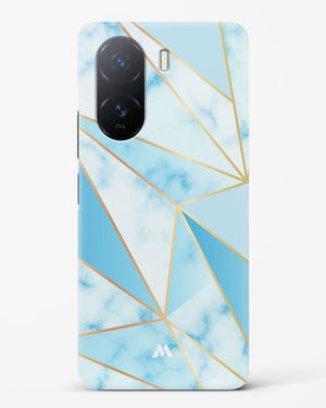 Marble Triangles Gold and Blue Hard Case Phone Cover-(Vivo)