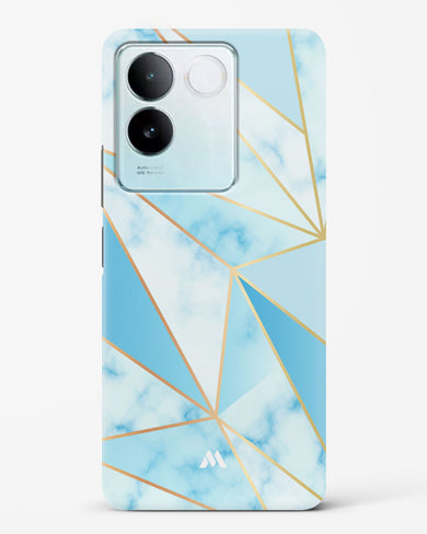 Marble Triangles Gold and Blue Hard Case Phone Cover (Vivo)