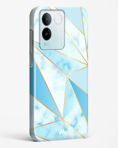 Marble Triangles Gold and Blue Hard Case Phone Cover (Vivo)
