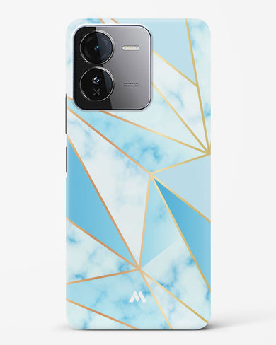 Marble Triangles Gold and Blue Hard Case Phone Cover (Vivo)