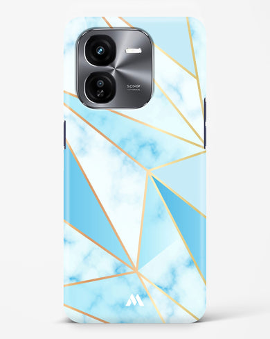 Marble Triangles Gold and Blue Hard Case Phone Cover (Vivo)