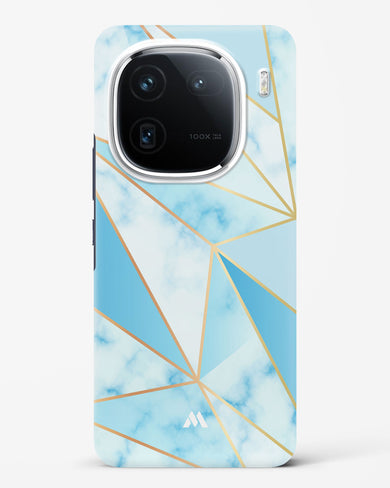 Marble Triangles Gold and Blue Hard Case Phone Cover (Vivo)
