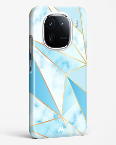 Marble Triangles Gold and Blue Hard Case Phone Cover (Vivo)