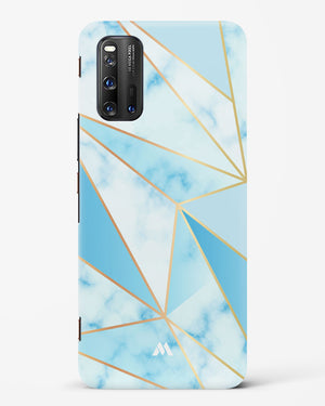 Marble Triangles Gold and Blue Hard Case Phone Cover (Vivo)