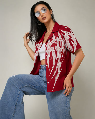 Crimson Flame | Women Summer Shirt
