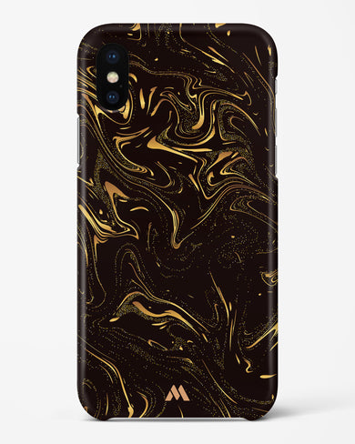 Black Gold Marble Hard Case Phone Cover-(Apple)