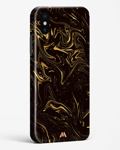 Black Gold Marble Hard Case Phone Cover-(Apple)