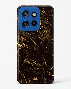 Black Gold Marble Hard Case Phone Cover (Motorola)