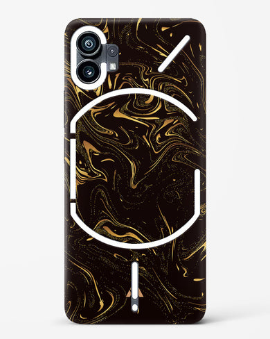 Black Gold Marble Hard Case Phone Cover-(Nothing)