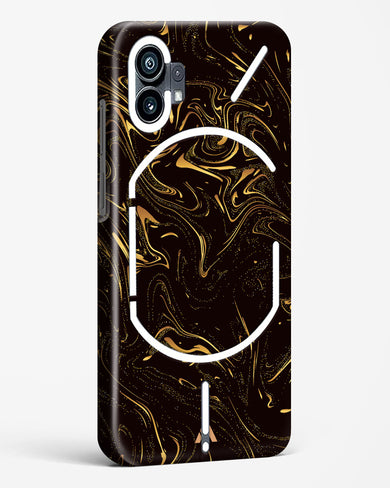 Black Gold Marble Hard Case Phone Cover-(Nothing)