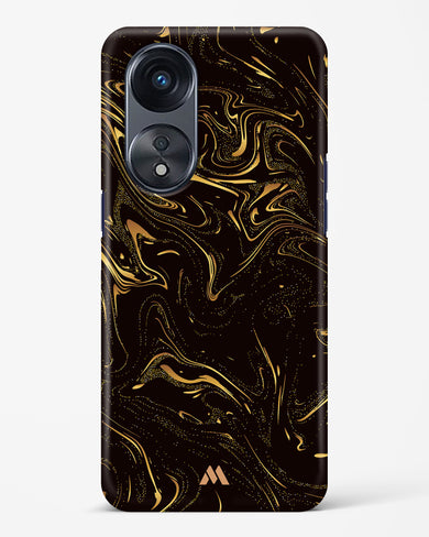 Black Gold Marble Hard Case Phone Cover-(Oppo)