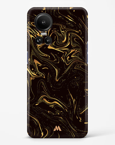 Black Gold Marble Hard Case Phone Cover-(Oppo)