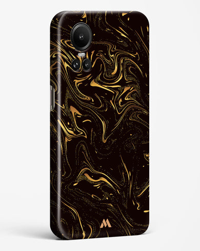 Black Gold Marble Hard Case Phone Cover-(Oppo)