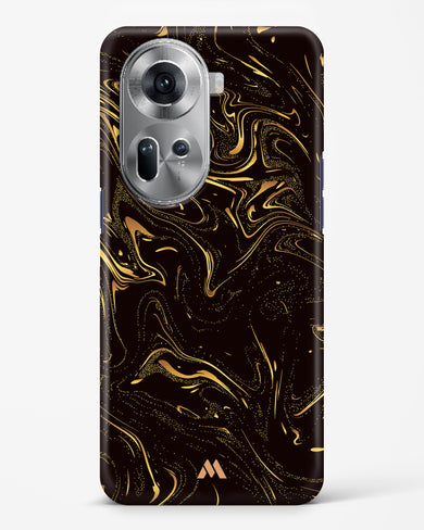 Black Gold Marble Hard Case Phone Cover-(Oppo)