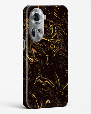 Black Gold Marble Hard Case Phone Cover-(Oppo)