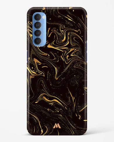 Black Gold Marble Hard Case Phone Cover-(Oppo)