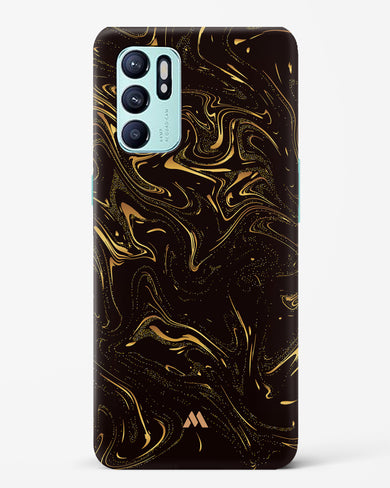 Black Gold Marble Hard Case Phone Cover-(Oppo)