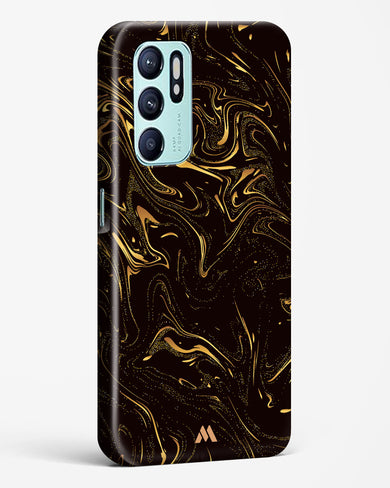 Black Gold Marble Hard Case Phone Cover-(Oppo)