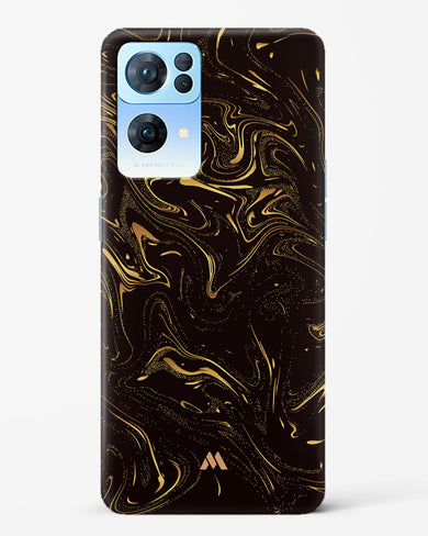 Black Gold Marble Hard Case Phone Cover-(Oppo)