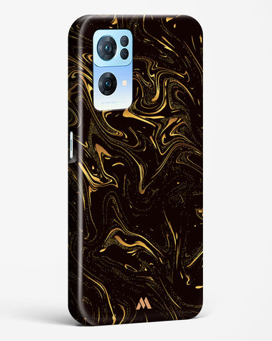 Black Gold Marble Hard Case Phone Cover-(Oppo)